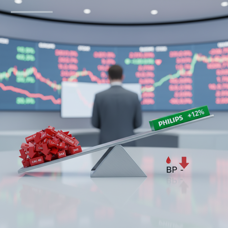 ตลาดหุ้นยุโรปปิดลบ Philips พุ่ง 12% รับกำไรฟื้นแกร่ง ส่วน BP ร่วงหนักหลังระงับซื้อหุ้นคืน