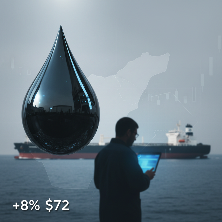 น้ำมันดิบพุ่งกว่า 8% ทะลุ 72 ดอลลาร์ รับข่าวสงครามสหรัฐฯ-อิหร่านเดือด หวั่นวิกฤตช่องแคบฮอร์มุซ